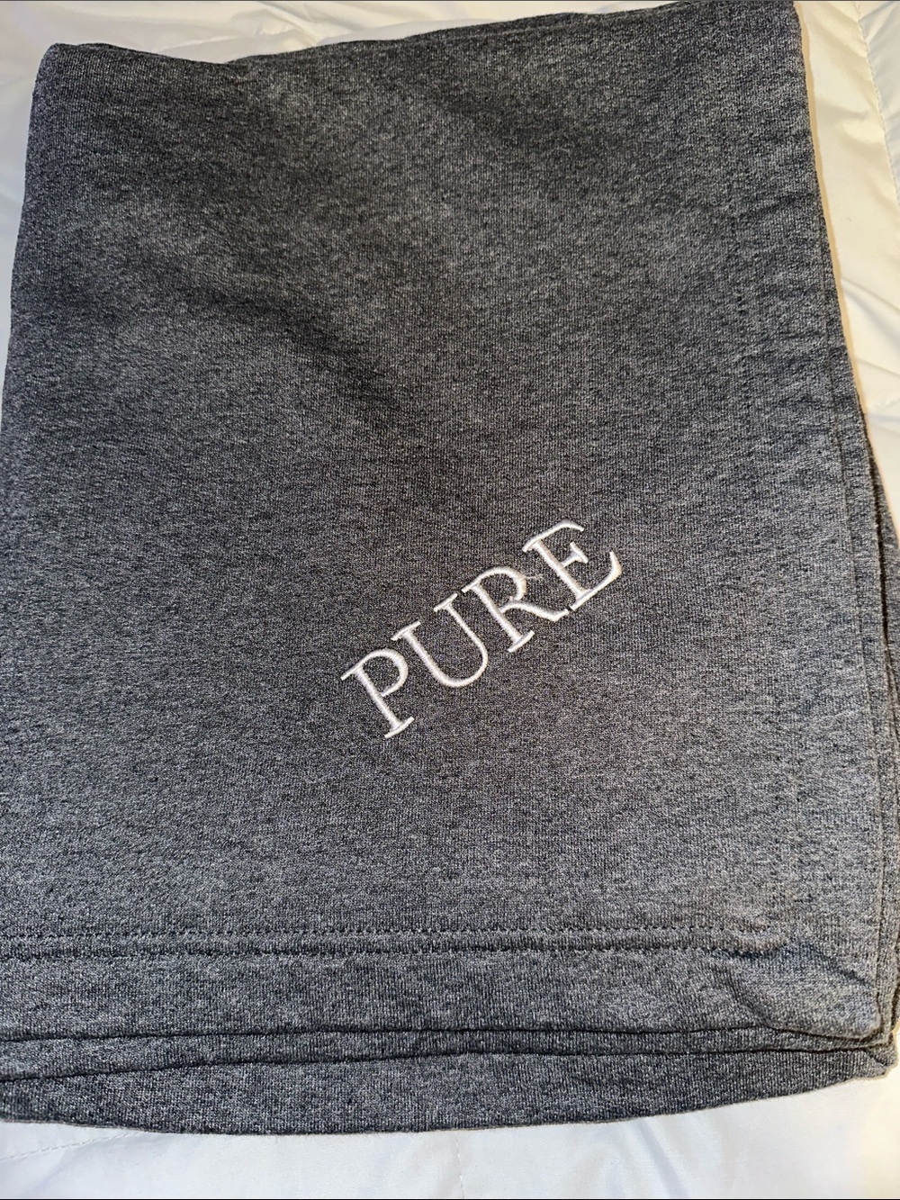 Pure Gray Fleece Throw